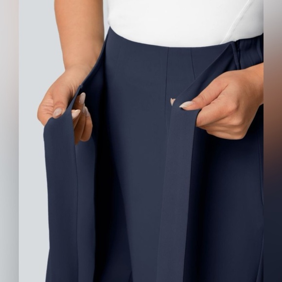 Halara High Waisted Tie Side Invisible Zipper Wide Leg Work Pants Small Tall - Picture 6 of 8